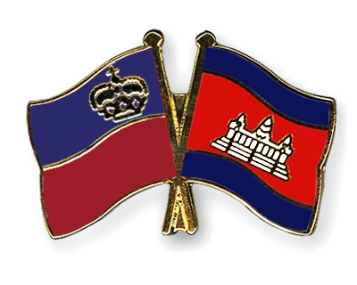 Fahnen Pins Liechtenstein Kambodscha
