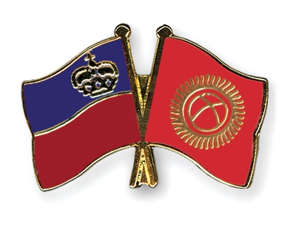 Fahnen Pins Liechtenstein Kirgisistan
