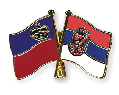 Fahnen Pins Liechtenstein Serbien