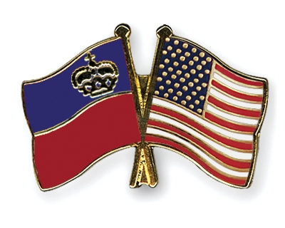 Fahnen Pins Liechtenstein USA