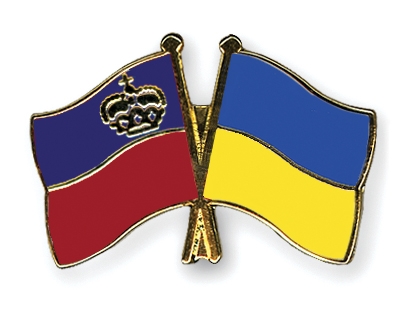 Fahnen Pins Liechtenstein Ukraine