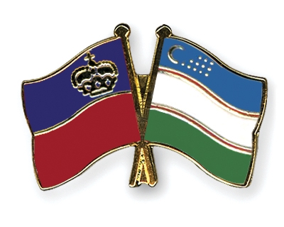 Fahnen Pins Liechtenstein Usbekistan