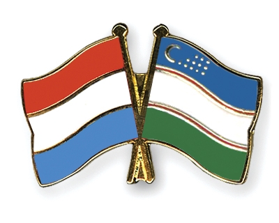 Fahnen Pins Luxemburg Usbekistan