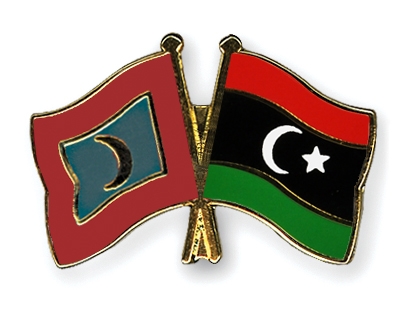 Fahnen Pins Malediven Libyen