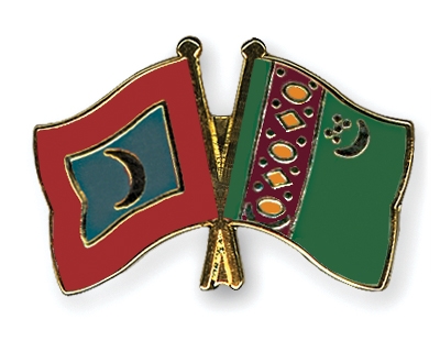 Fahnen Pins Malediven Turkmenistan
