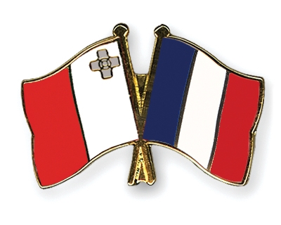 Fahnen Pins Malta Frankreich