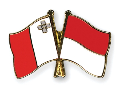 Fahnen Pins Malta Indonesien