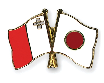 Fahnen Pins Malta Japan