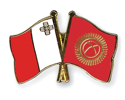 Fahnen Pins Malta Kirgisistan
