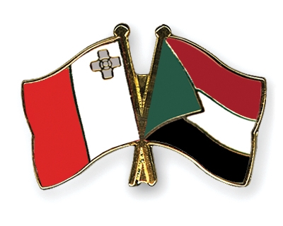 Fahnen Pins Malta Sudan