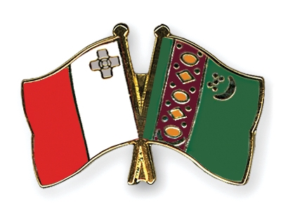Fahnen Pins Malta Turkmenistan
