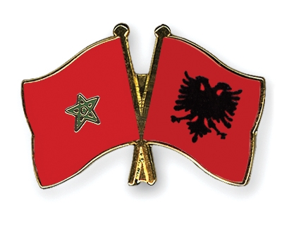 Fahnen Pins Marokko Albanien