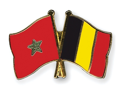 Fahnen Pins Marokko Belgien