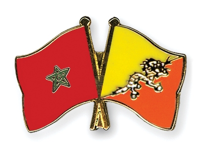 Fahnen Pins Marokko Bhutan