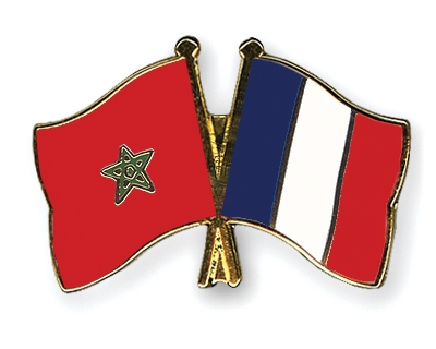 Fahnen Pins Marokko Frankreich