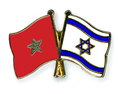 Fahnen Pins Marokko Israel