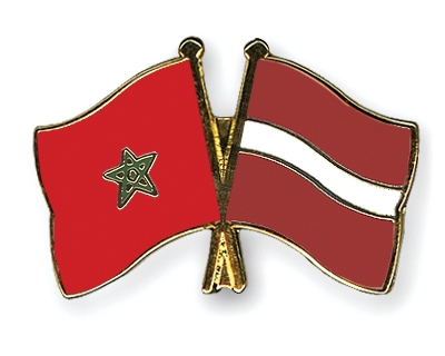 Fahnen Pins Marokko Lettland