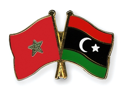 Fahnen Pins Marokko Libyen