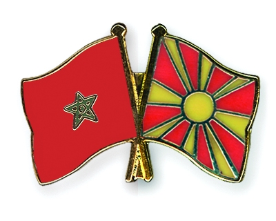 Fahnen Pins Marokko Mazedonien