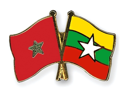 Fahnen Pins Marokko Myanmar