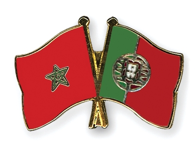 Fahnen Pins Marokko Portugal