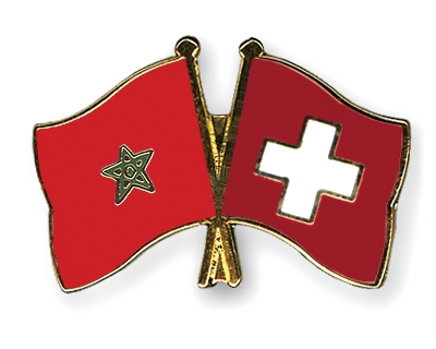 Fahnen Pins Marokko Schweiz