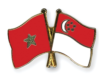 Fahnen Pins Marokko Singapur