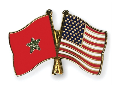 Fahnen Pins Marokko USA