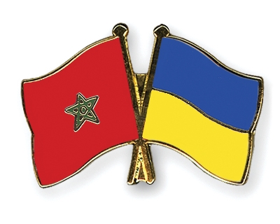 Fahnen Pins Marokko Ukraine