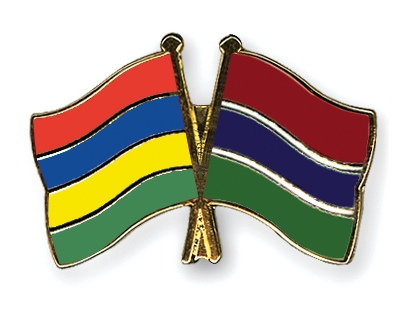 Fahnen Pins Mauritius Gambia