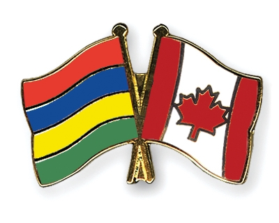 Fahnen Pins Mauritius Kanada