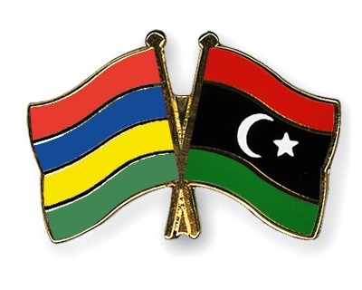 Fahnen Pins Mauritius Libyen