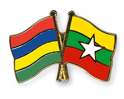 Fahnen Pins Mauritius Myanmar