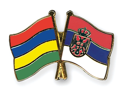 Fahnen Pins Mauritius Serbien