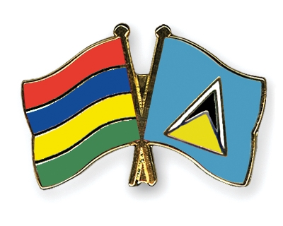 Fahnen Pins Mauritius St-Lucia