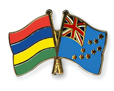 Fahnen Pins Mauritius Tuvalu