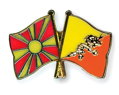 Fahnen Pins Mazedonien Bhutan