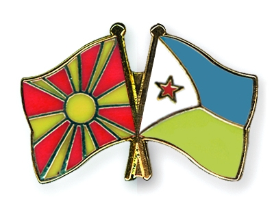 Fahnen Pins Mazedonien Dschibuti