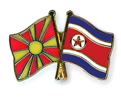 Fahnen Pins Mazedonien Nordkorea