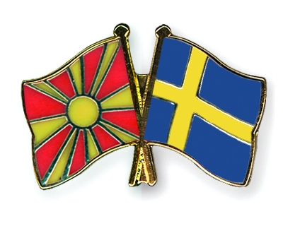 Fahnen Pins Mazedonien Schweden