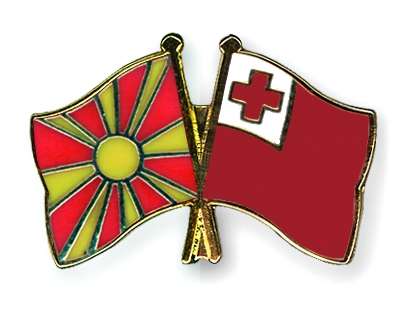 Fahnen Pins Mazedonien Tonga