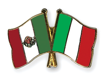 Fahnen Pins Mexiko Italien