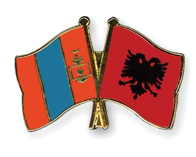 Fahnen Pins Mongolei Albanien
