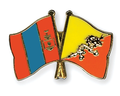 Fahnen Pins Mongolei Bhutan