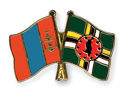 Fahnen Pins Mongolei Dominica