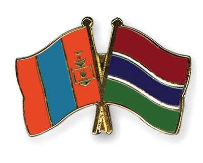 Fahnen Pins Mongolei Gambia