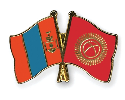 Fahnen Pins Mongolei Kirgisistan