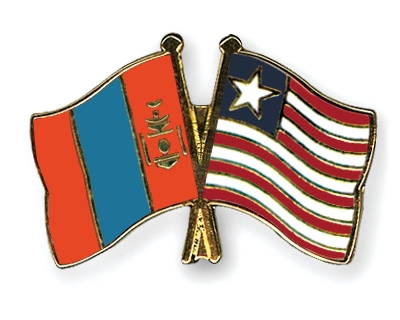 Fahnen Pins Mongolei Liberia