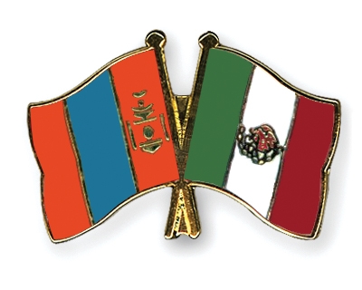Fahnen Pins Mongolei Mexiko