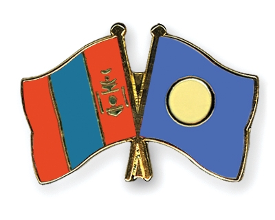 Fahnen Pins Mongolei Palau